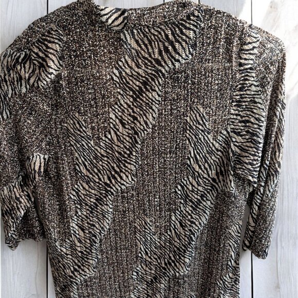 Aqua Blues PLus Size 2X Zebra Animal Print Sheer Open Cardigan Jacket USA MAde - Picture 2 of 6